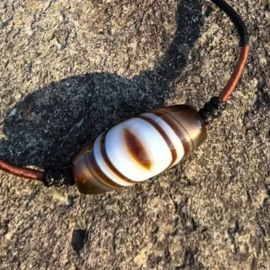 Silk Agate Buddha Eye pendant one-of-one natural pattern