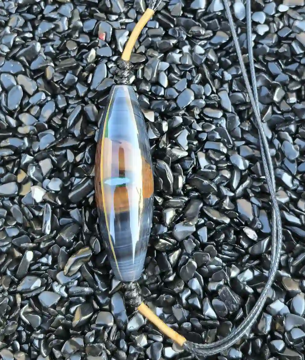 silk agate one eye dzi pendant — guardian from beyond the great wall | natural protection talisman | kris nature (copy)