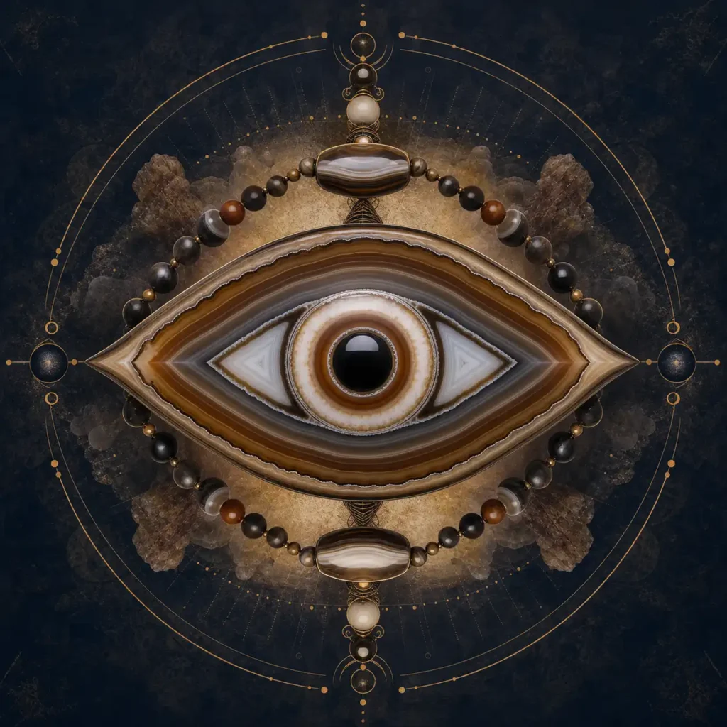 Silk Agate eye pattern meaning guide with natural agate eye totem