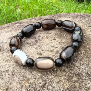 natural banded agate eye bracelet | warm earth tones | connection & balance | kris nature
