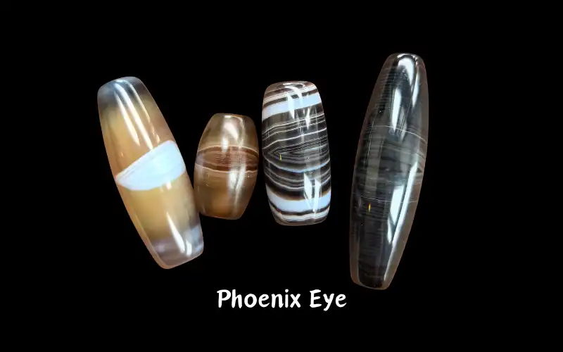 Natural Silk Agate Phoenix Eye pattern close-up