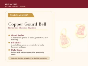Kris Nature Copper Gourd Blessing Bell symbol meaning card with protection, blessing, and harmony details