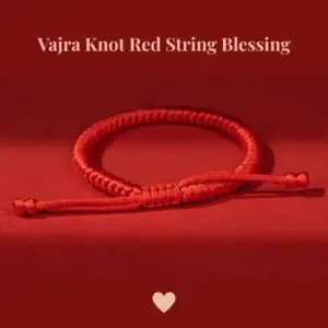 Vajra knot red string blessing bracelet, handmade lucky charm for protection